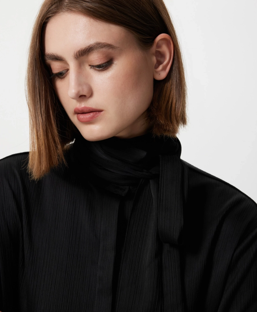 Блузка прямой свободной формы GLVR, цвет: Черный, 225G31GAC2216 купить онлайн