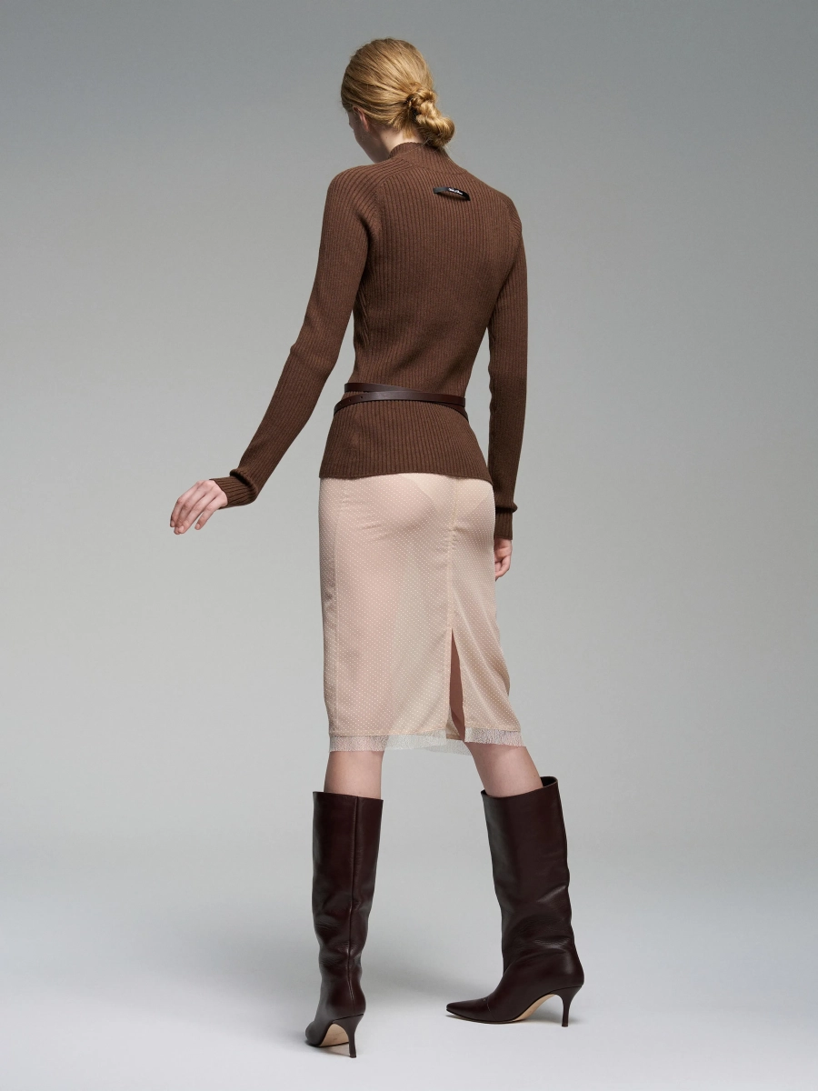 Юбка миди в горох WALK OF SHAME, цвет: бежевый, SK103/FW2526 купить онлайн