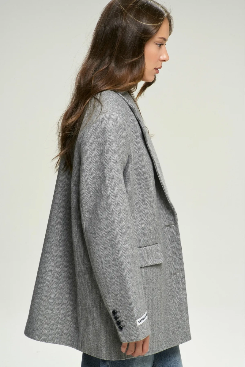 Пальто-жакет "Ёлочка" Grey Erist store, цвет: серый, НФ-00002559 купить онлайн