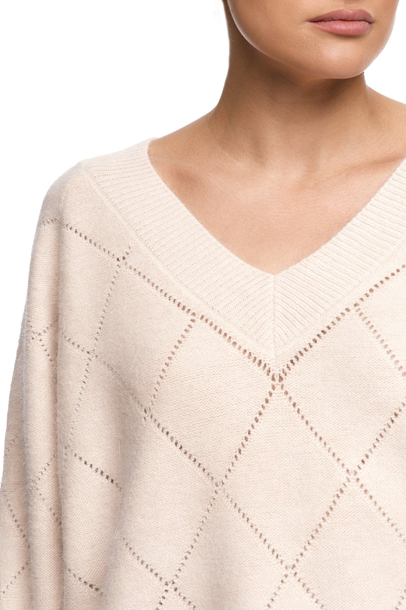 Джемпер ажурный SODAMODA, цвет: бежевый, 15912 купить онлайн