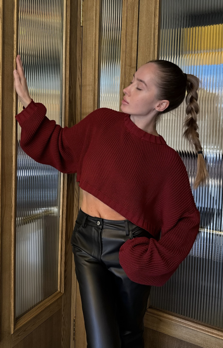 Джемпер с открытой спиной BURGUNDY Label .B, цвет: burgundy, Kn.01.34BRD купить онлайн