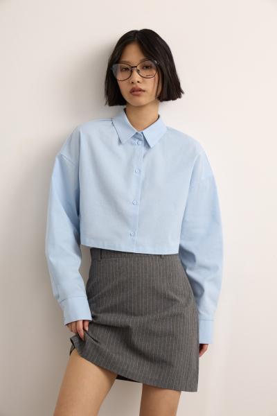 Юбка мини прямая в полоску Mollis, цвет: серый, 15-08-3193/1 купить онлайн