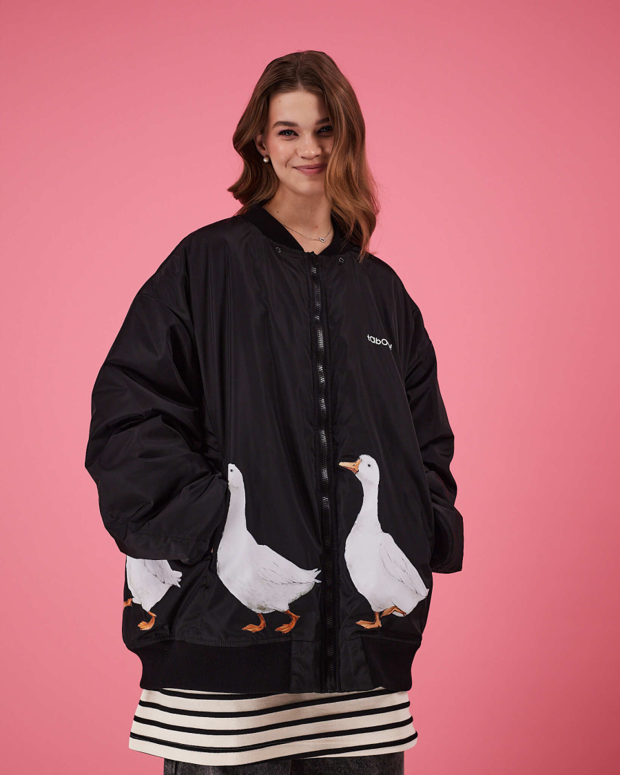 Бомбер Гусиный хоровод TABOO, цвет: Черный, BrMan купить онлайн