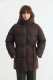Пуховик средней длины из шерсти Daisyknit, цвет: коричневый,  купить онлайн