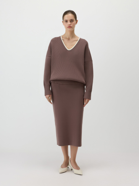 Удлиненный пуловер Conso, цвет: коричневый, KPL 260703 - кофейный купить онлайн