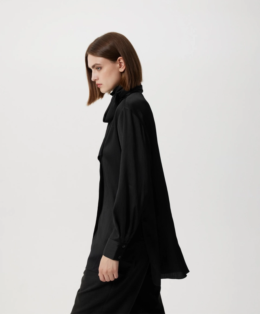 Блузка прямой свободной формы GLVR, цвет: Черный, 225G31GAC2216 купить онлайн