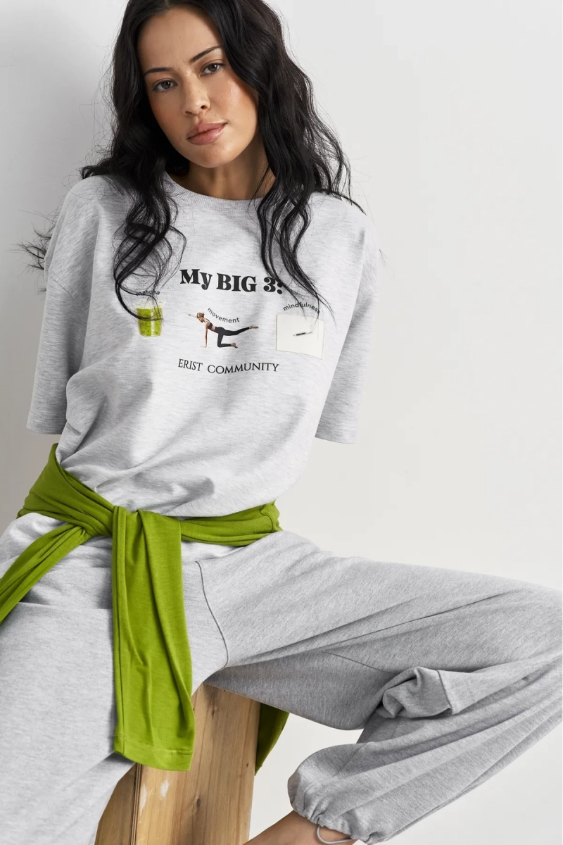 Футболка Большая тройка Erist store, цвет: серый меланж, НФ-00003530 купить онлайн