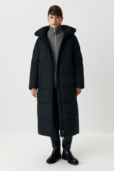 Пальто макси утепленное Charmstore, цвет: Черный, 506-16889-880 купить онлайн
