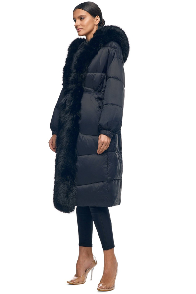 Пуховик удлинённый с мехом SODAMODA, цвет: Черный, 15955 купить онлайн