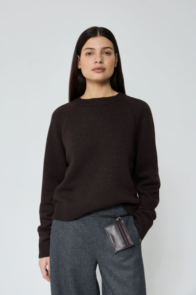 Джемпер кроп из смесового кашемира AROUND, цвет: темно-коричневый, 2111_84C24 купить онлайн