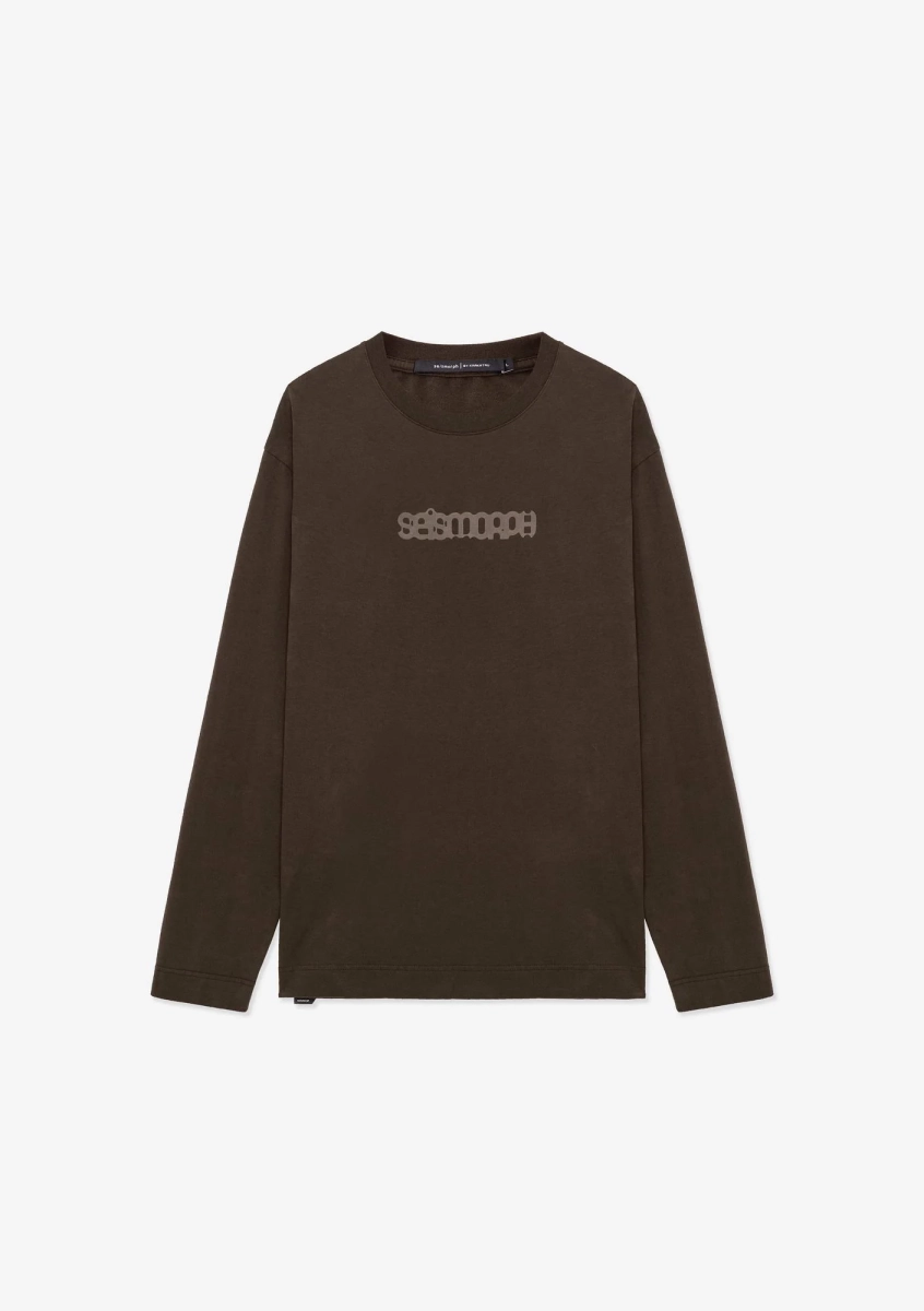 Лонгслив с тональным логотипом KRAKATAU, цвет: коричневый, Tu125-7 купить онлайн