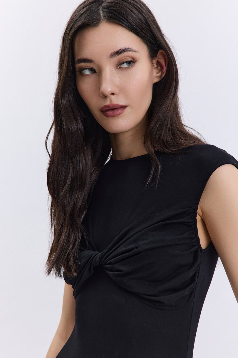 Платье из смесовой вискозы TOPTOP, цвет: Черный, TT.012.17239.900 купить онлайн