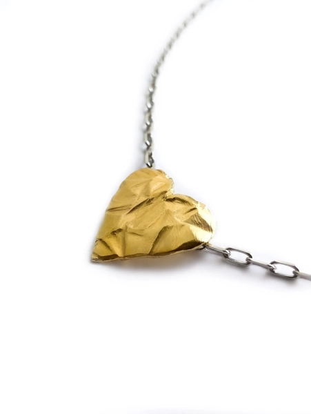 Серебряное колье сердце "Folio" gold SBLESKOM, цвет: позолота, 21061 купить онлайн
