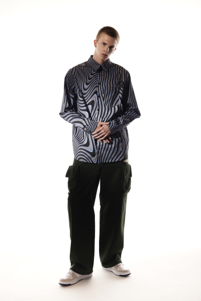 Рубашка WAVY STRIPES SORRY, I’M NOT, цвет: серый,  купить онлайн