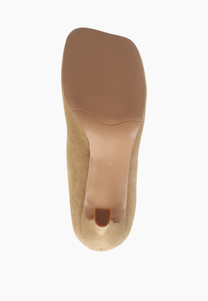 Сапоги с квадратным мысом из натуральной замши SBALO, цвет: бежевый SXL3 купить онлайн