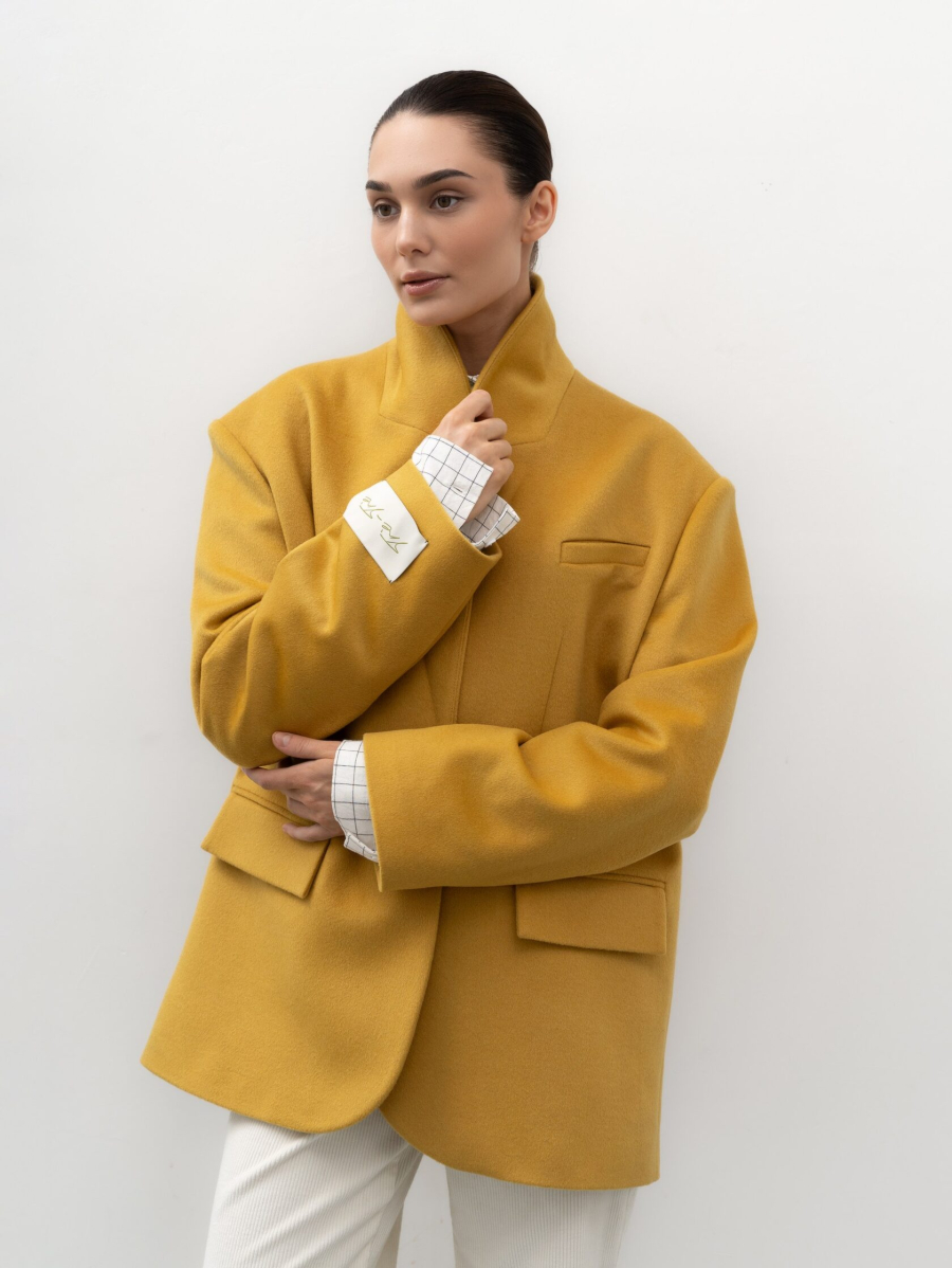 Пальто-пиджак Цыпочка TRES, цвет: Желтый, НФ-00002722 купить онлайн