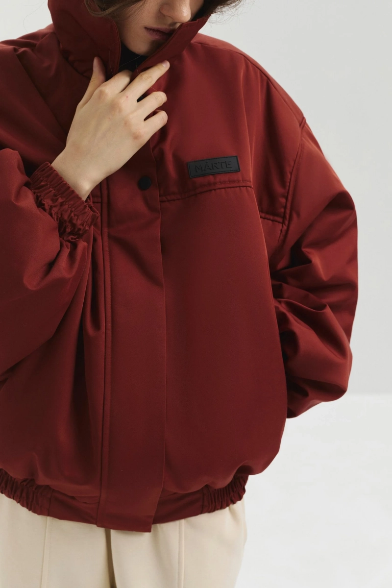 Бомбер укороченный marte, цвет: терракотовый,  купить онлайн