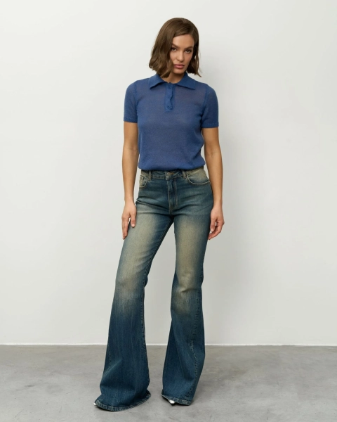 Вязаное поло YONSRU, цвет: темно-синий, 830 купить онлайн