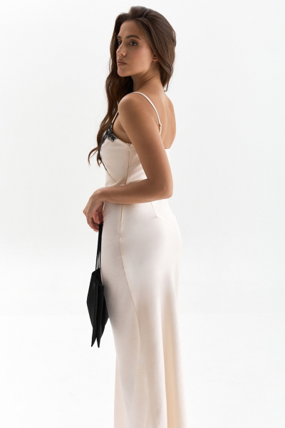 Платье-комбинация с кружевом Ricoco, цвет: кремовый, 7030/1 купить онлайн