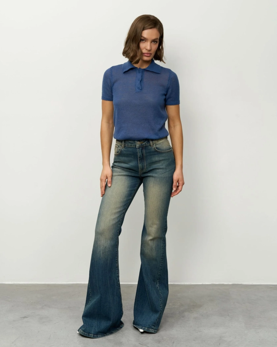 Вязаное поло YONSRU, цвет: темно-синий, 830 купить онлайн