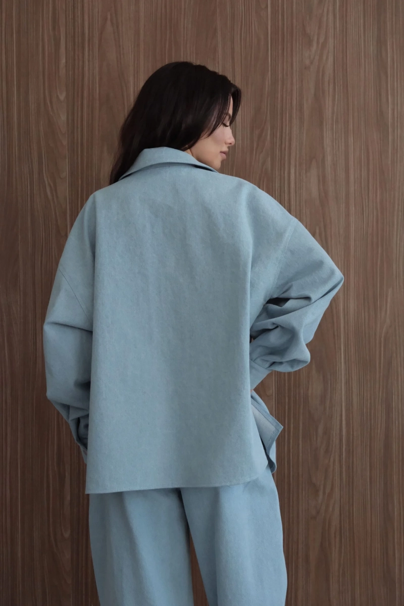 Рубашка оверсайз "Небо" Мини, цвет: голубой, НФ-00000502 купить онлайн