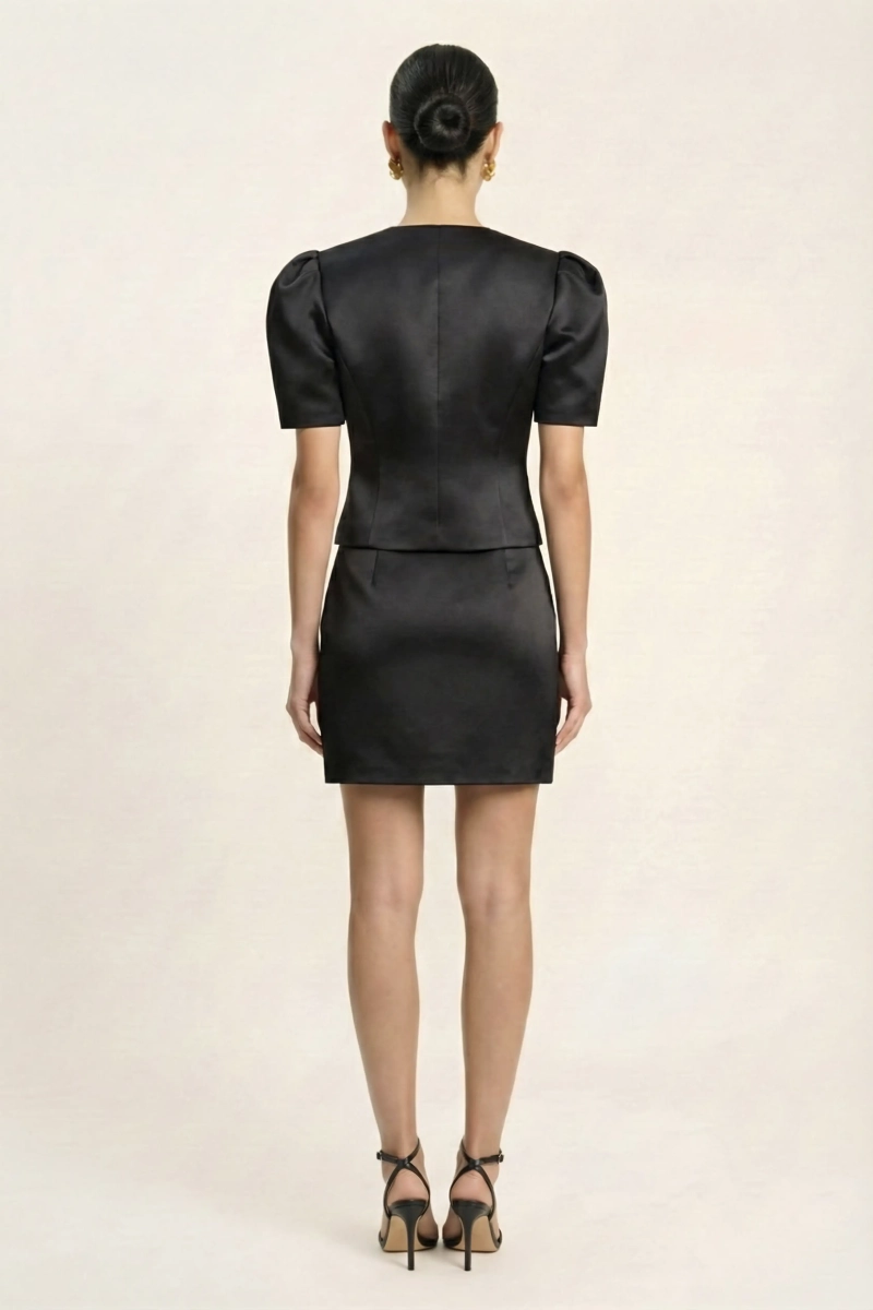 Жакет с объемными рукавами из сатина REFERT, цвет: Черный, 04-3860/2-2511 купить онлайн