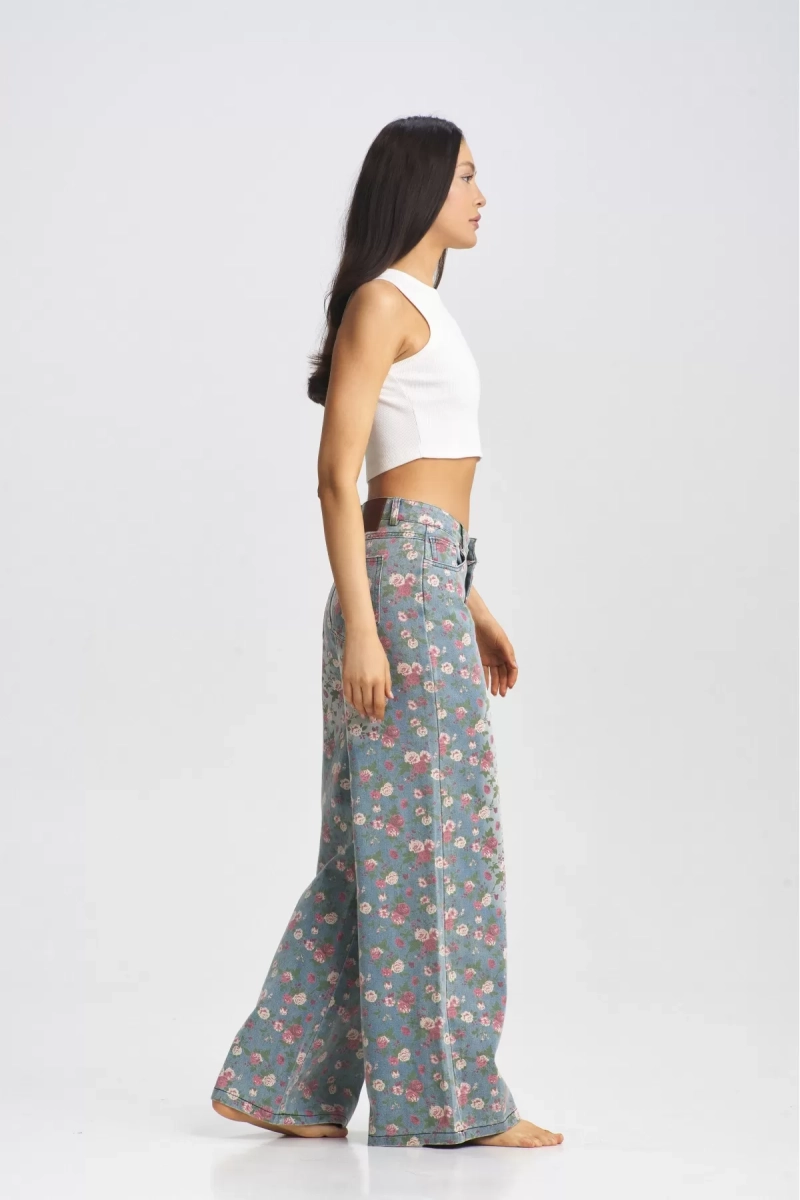 Джинсы Floral Blue
