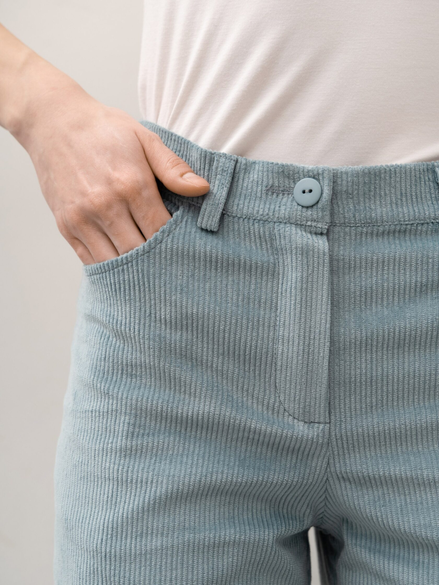 Брюки из вельвета TRES, цвет: голубой, НФ-00002717 купить онлайн