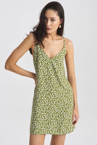 Платье мини на регулируемых бретелях Floral Green