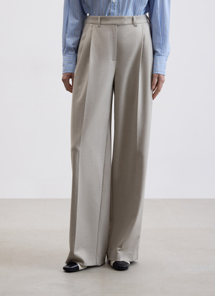 Брюки широкие ALL WE NEED, цвет: Серо-бежевый, 2604W1604-12Д купить онлайн