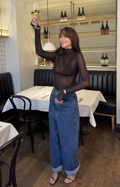 Лонгслив из сетки LABEL .B & TOUSSUN Label .B, цвет: Чeрный, TSLB030090499S купить онлайн