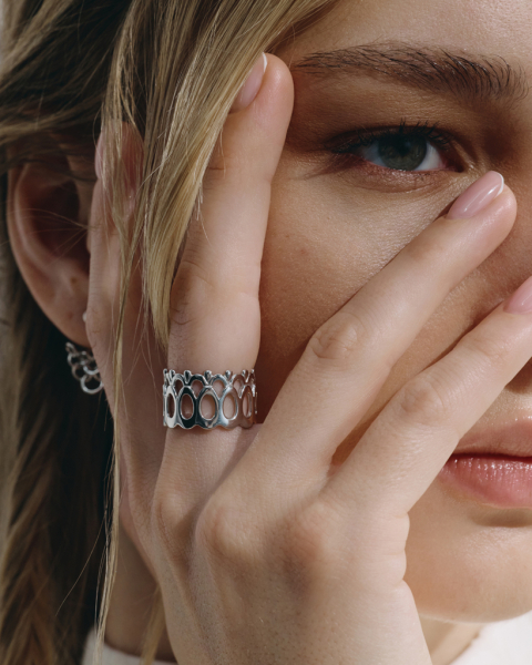 Кольцо "Кружево" Darkrain, цвет: серебро, LS4031 купить онлайн