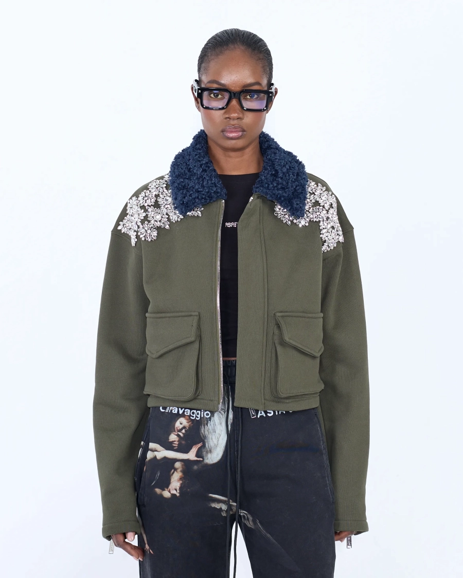 Жакет STONES CROPPED PARIS OLIVE