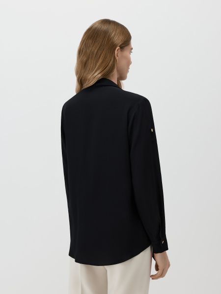 Рубашка с шарфом-лавальер Conso, цвет: Черный, PR 260421 - черный купить онлайн