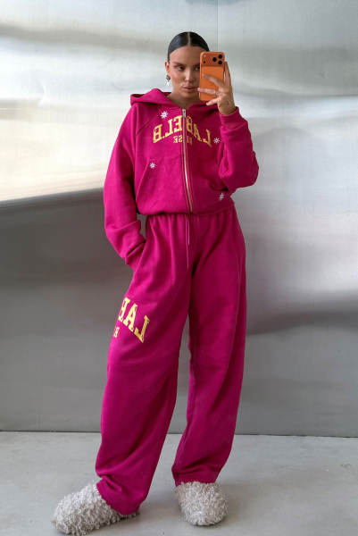 Худи на молнии укороченный Label .B, цвет: фуксия,  купить онлайн