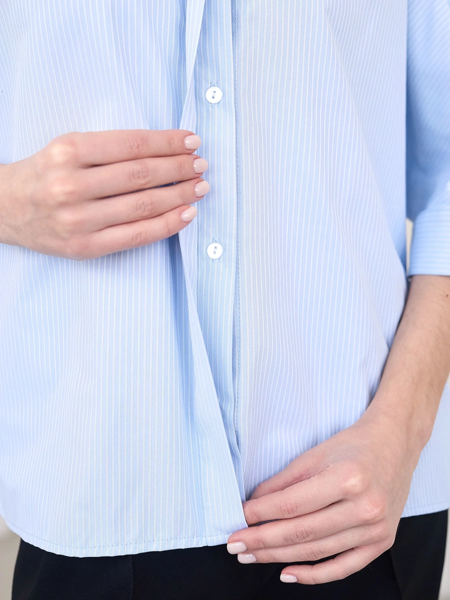 Рубашка оверсайз с коротким рукавом I.B.W., цвет: голубой, SH018 купить онлайн