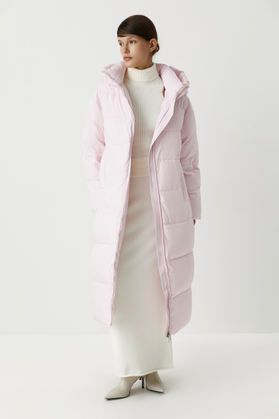 Пальто макси утепленное Charmstore, цвет: розовый, 506-16889-221 купить онлайн