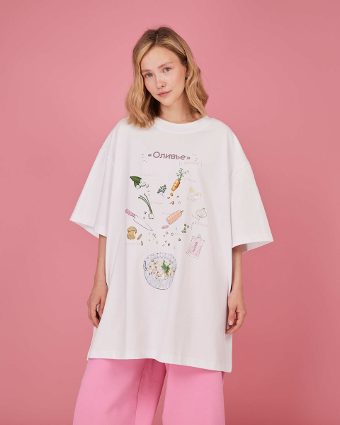 Футболка Оливье TABOO, цвет: белый, ThOliv купить онлайн