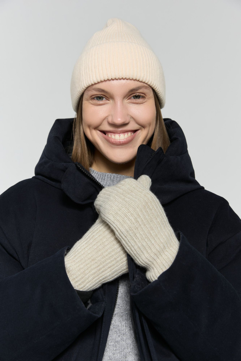 Шапка из объемной шерсти AROUND, цвет: Сливочный 1112_06M013 купить онлайн