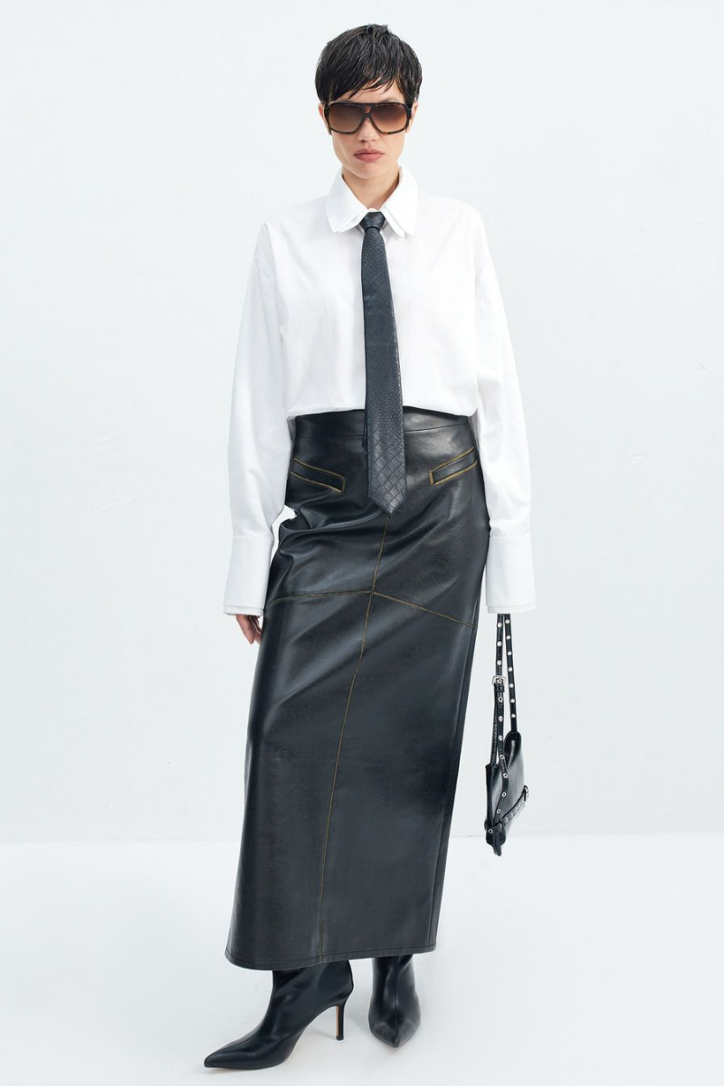 Галстук из экокожи TOPTOP, цвет: Черный TT.615.16475.900 купить онлайн