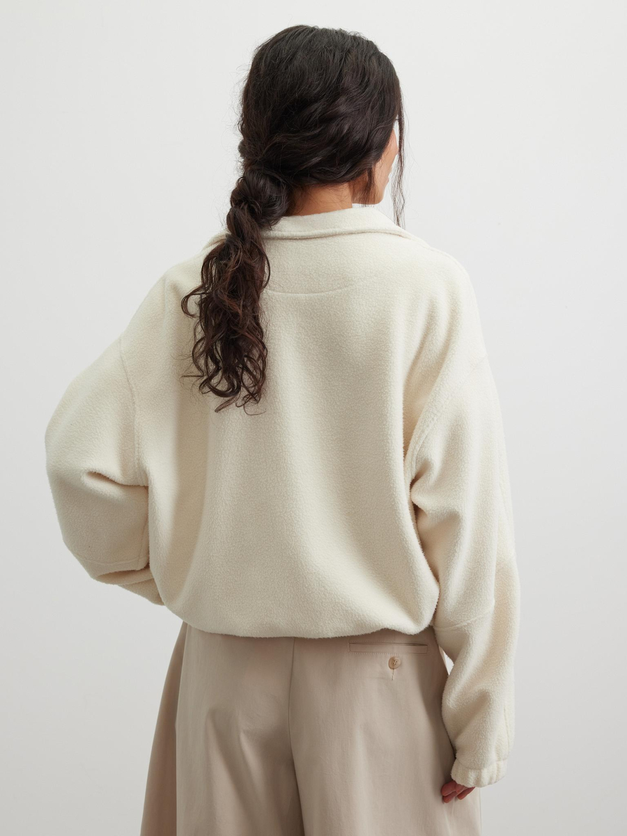 Толстовка из флиса с вышивкой Chaika, цвет: молочный, SS26HO05-01 купить онлайн