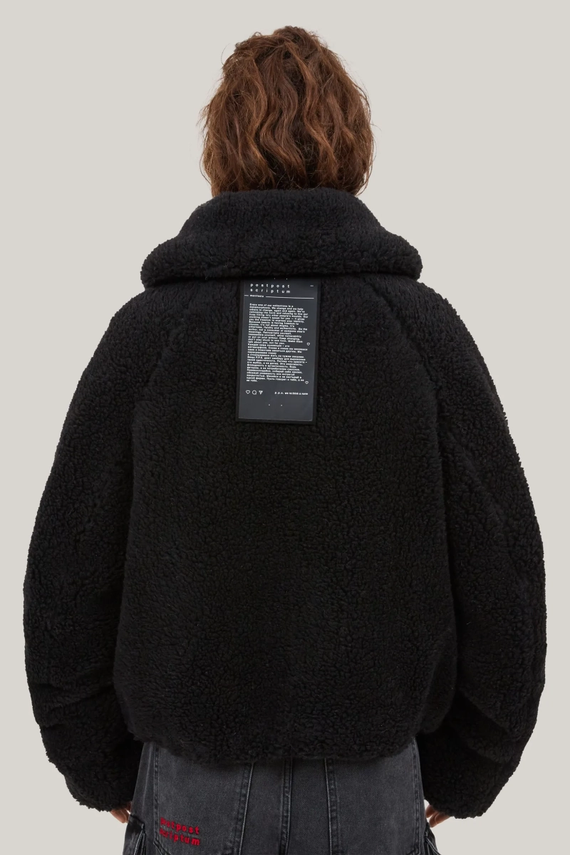 Оверсайз бомбер из шерсти p.p.s., цвет: Черный, P_0600.01.00 купить онлайн