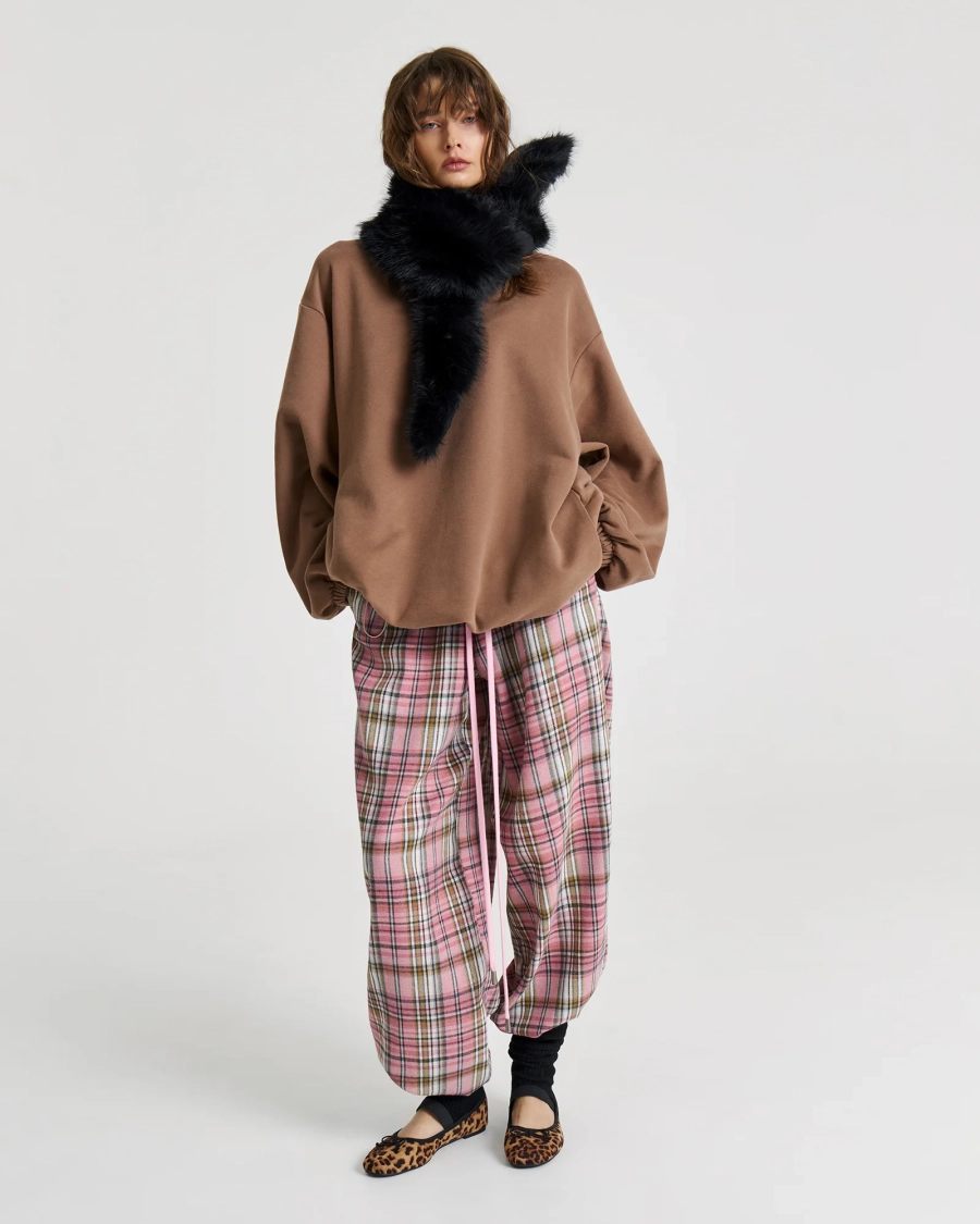 Брюки в клетку ROSE Anmuse, цвет: розовый,  купить онлайн