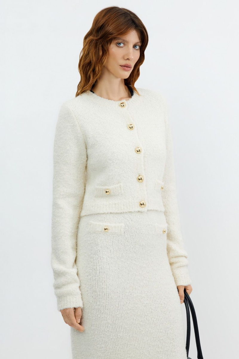 Фактурный кардиган TOPTOP, цвет: молочный, TTS.060.15527.120 купить онлайн
