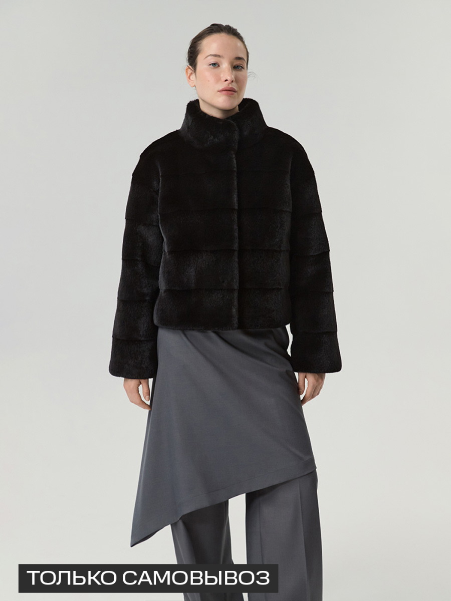 Экошуба с воротником стойка