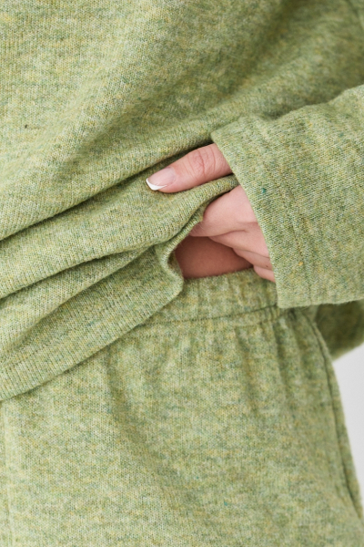 Брюки базовые из смесовой шерсти CL Ricoco, цвет: оливковый, 7036/1 купить онлайн