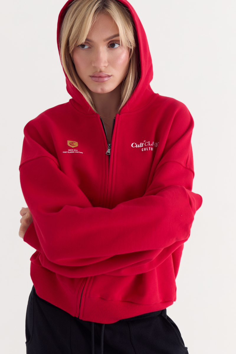 Худи на молнии Simplicity CULT, цвет: красный,  купить онлайн