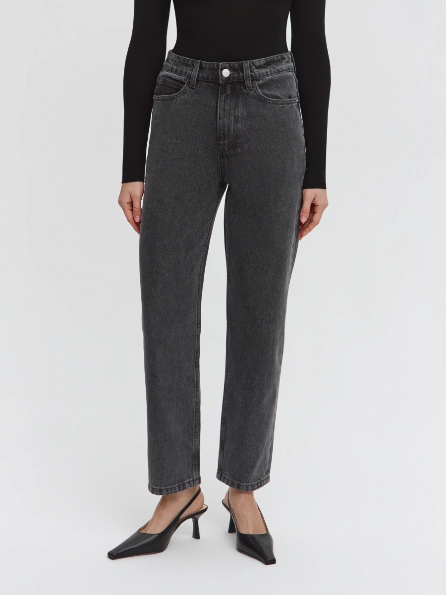 Джинсы с высокой посадкой ANNA PEKUN, цвет: серый,  купить онлайн