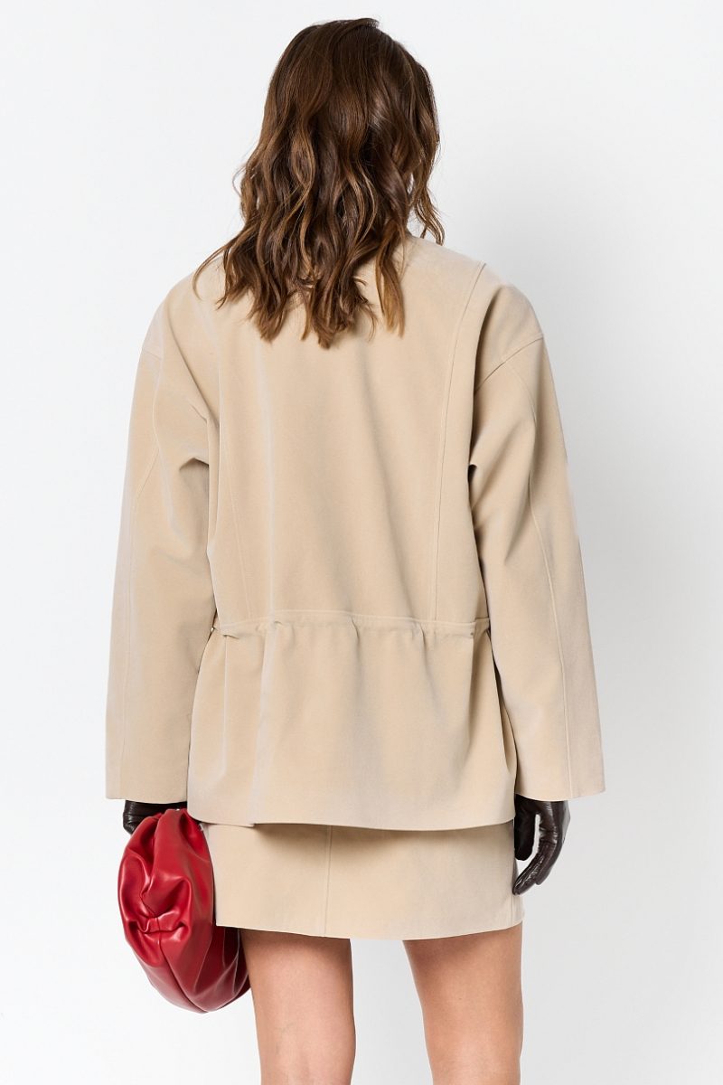 Парка из экозамши на молнии Ricoco, цвет: слоновая кость, 7060/2 купить онлайн