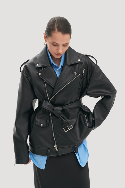 Байкерская куртка FLIGEL, цвет: BLK LJK.004.110 |новая коллекция купить онлайн